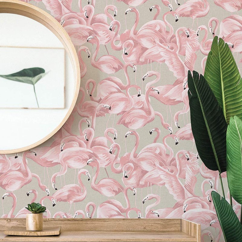 Tempaper Ballerina Pink Flamingo Removable Peel and Stick Wallpaper, 20.5 in X 16.5 ft, Made in the USA - Image 4